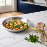 Gourmet Doré - Poêle 28 cm inox triply avec poignée laiton