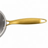 Gourmet Doré - Poêle 32 cm inox triply avec poignée laiton