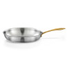 Gourmet Doré - Poêle 32 cm inox triply avec poignée laiton